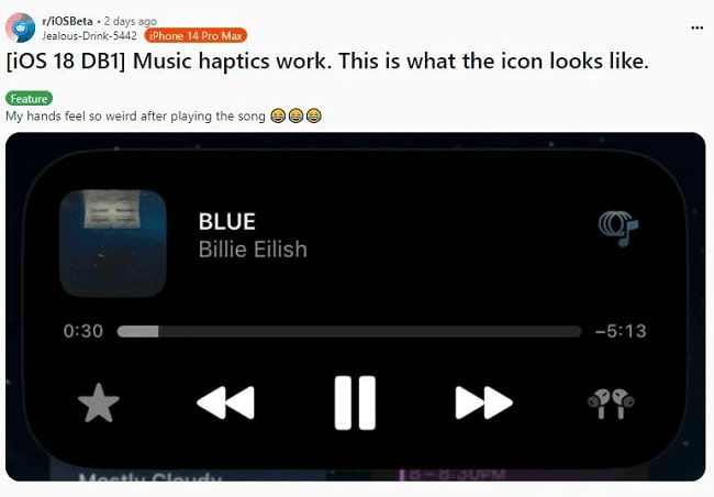 ios18ベータ版のmusic hapticsが動作しない