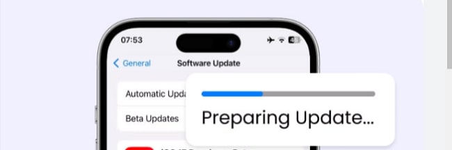 ios18ベータがアップデート準備中に止まったまま